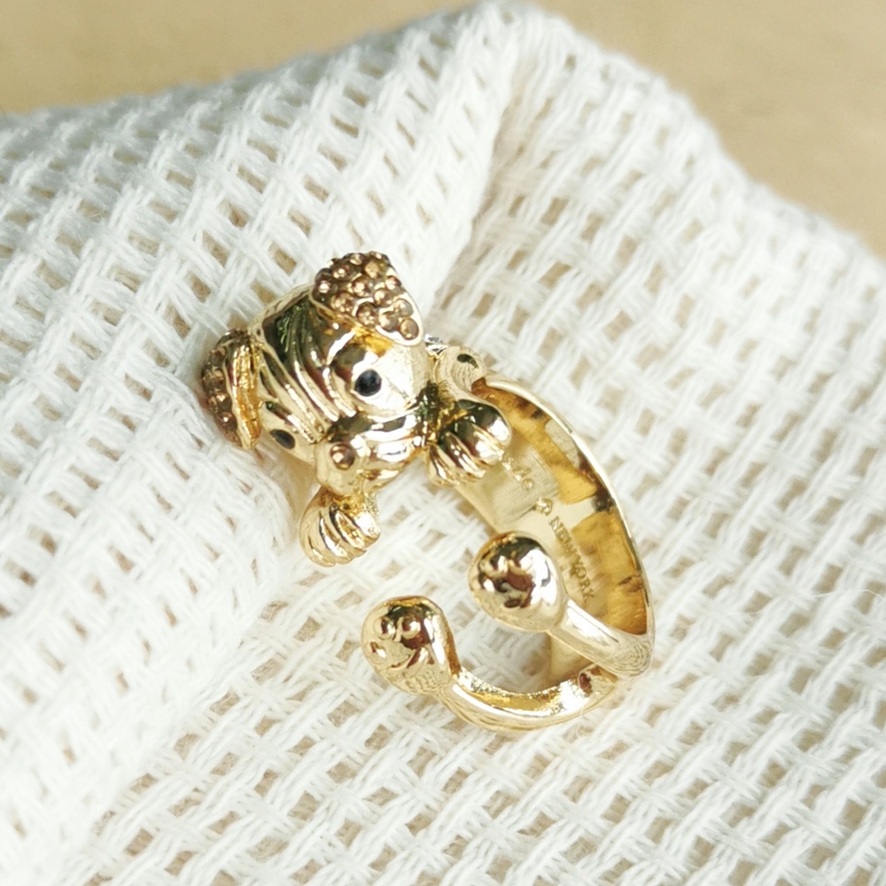Kate Spade Puppy Gold #6 Wrap Ring NEW AUTHENTIC